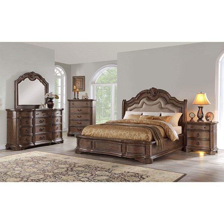 Avalon Tulsa B01495 5/0 Queen Upholstered Bed with Shaped Headboard